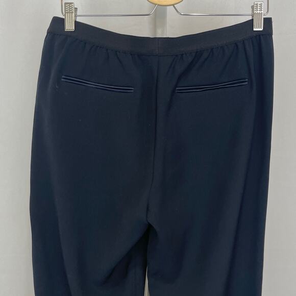 VINCE Relaxed Fit Pants Tuxedo Side Stripe Elastic Waist Dark Navy Blue Size M - Picture 7 of 11